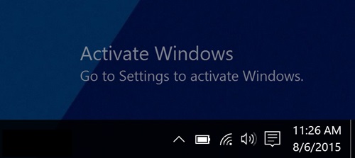 Watermark showing your copy of Windows is unactivated