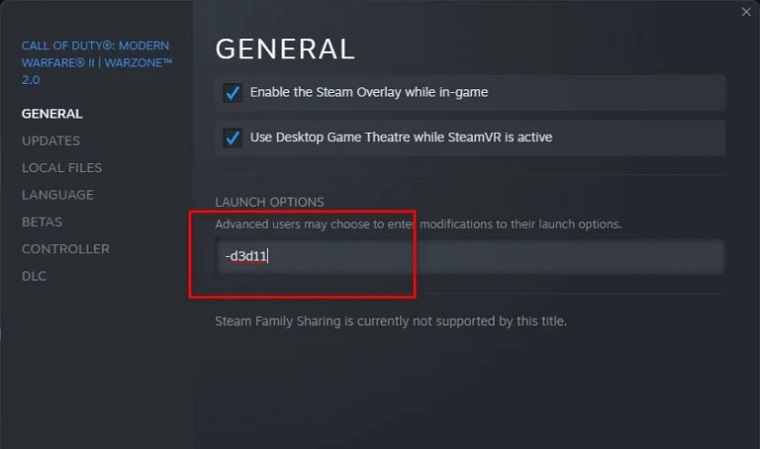 Change MW2 Launch Options through steam.