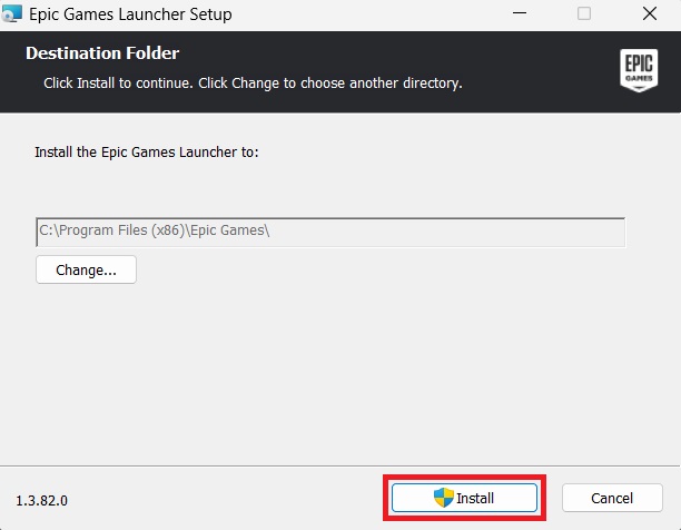 EGL setup - Selecting installation location