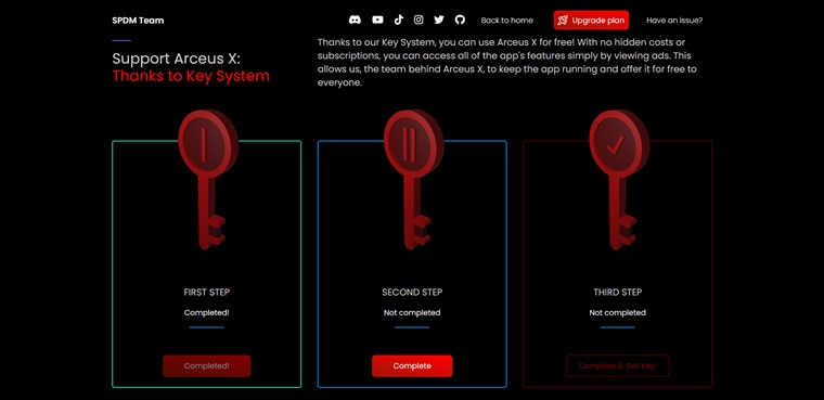 Obtaining access code by completing Linkvertise checkpoints