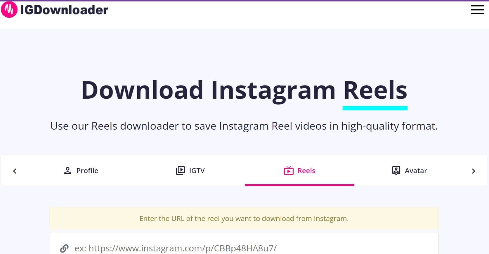 IGDownloader provides a free online site for downloading Instagram Reels