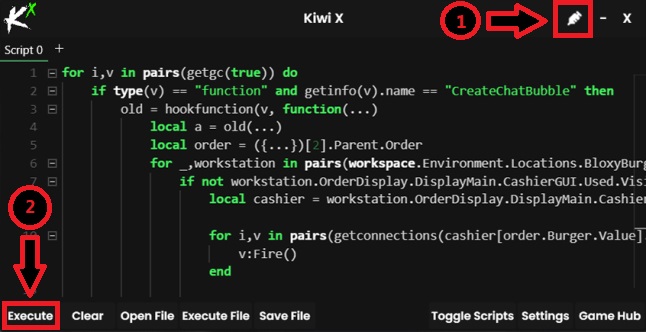 Running Kiwi X with Roblox and Executing Lua scripts 