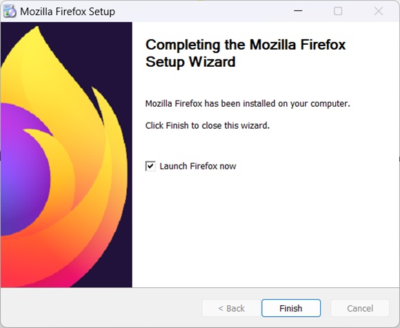 Mozilla Firefox offline installation of latest version complete