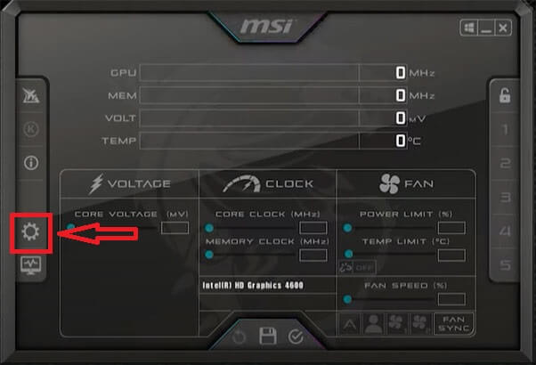 Open MSI Afterburner Settings