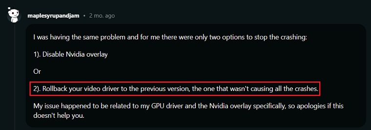 Rolling back or updating GPU drivers can fix fatal error scan and repair crash.