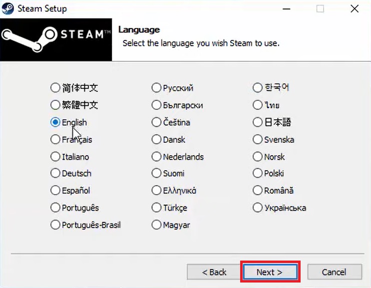 Steam Client for PC setup screenshot 2