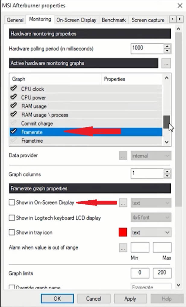 Enable FPS Counter in MSI Afterburner